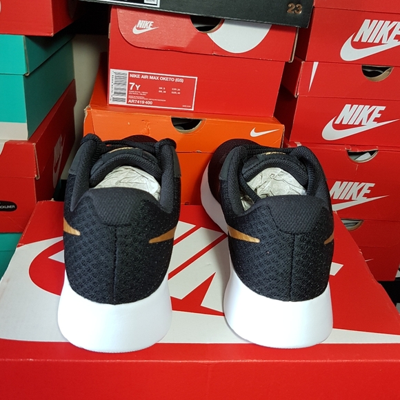 NIKE TANJUN FASHION PREMIUM BLACK/GOLD WOMEN'S US SIZE 7 BRAND NEW IN BOX - Picture 8 of 8